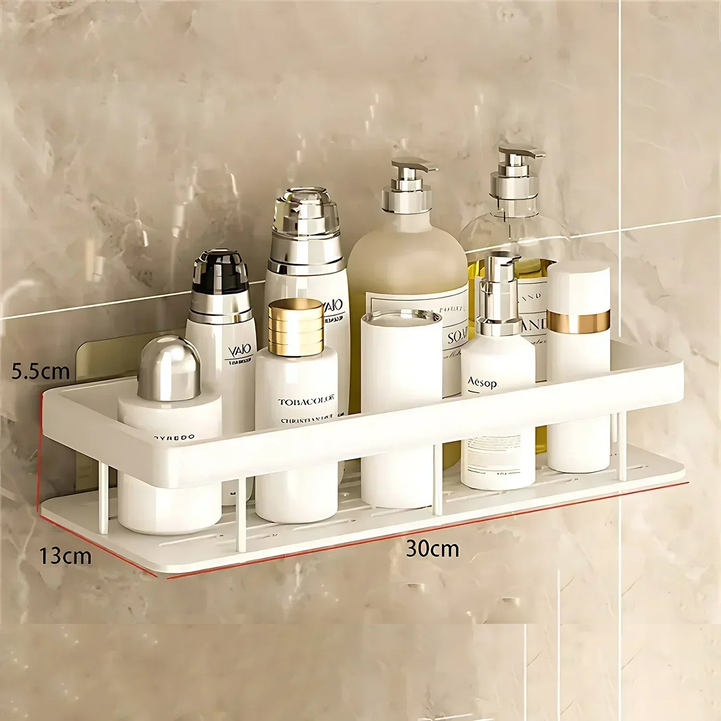 Aluminum Bathroom and Kitchen Shelf – Drill-Free Wall Organizer