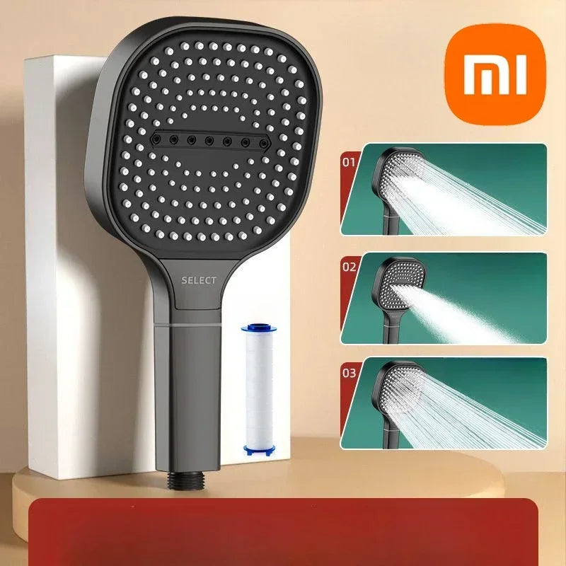 High Pressure Shower Head – 13cm Panel with 3 Adjustable Modes