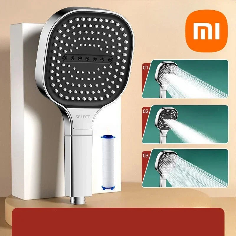 High Pressure Shower Head – 13cm Panel with 3 Adjustable Modes