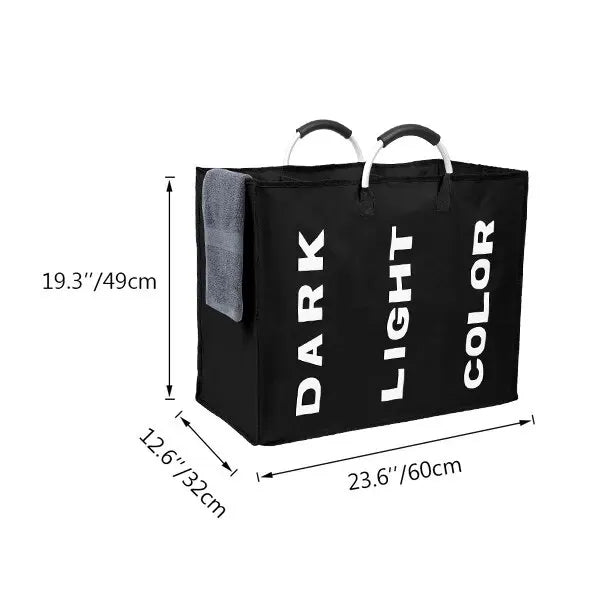 Foldable Laundry Basket with 3 Compartments – Large Capacity and Organization