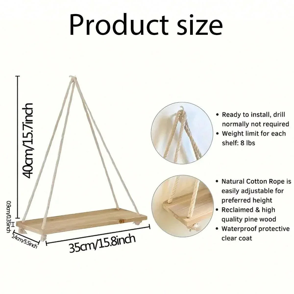 Hanging Wooden Shelving – Elegant and Versatile Design