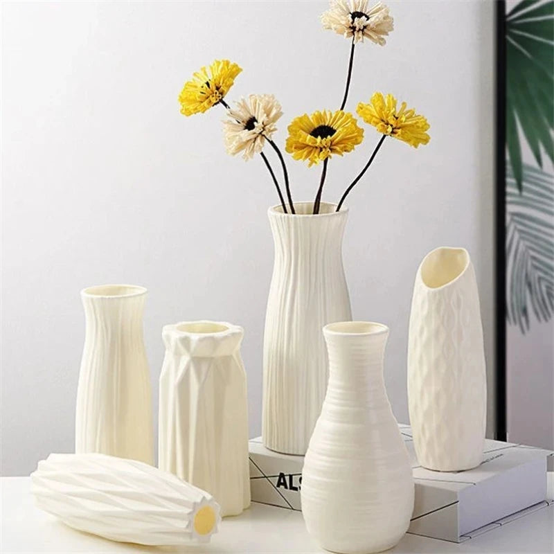 Plastic Vase with Ceramic Imitation – Nordic and Modern Style
