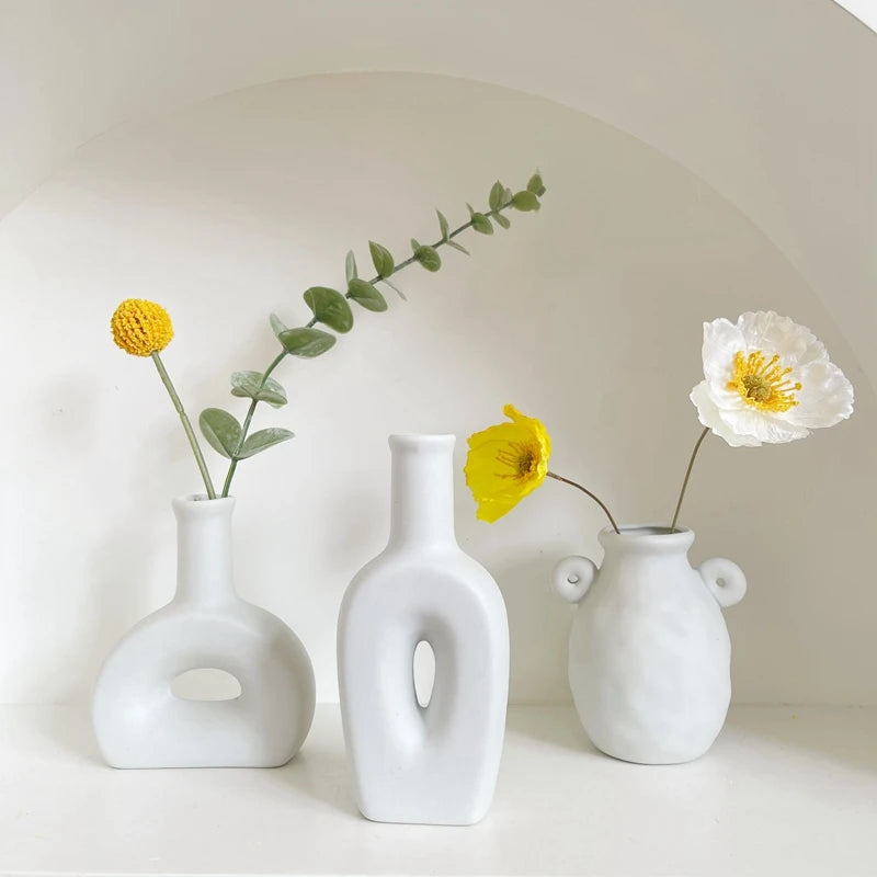 Nordic Style Ceramic Vase – Minimalist Home Decor