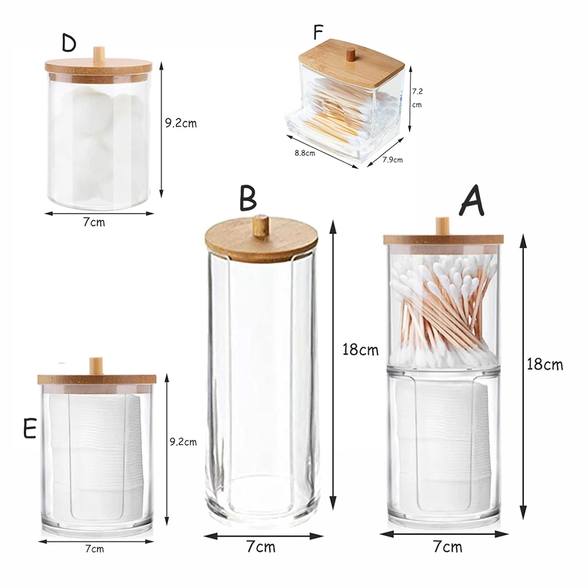 Clear Plastic Organizer Box with Bamboo Lid – For Bathroom and Vanity