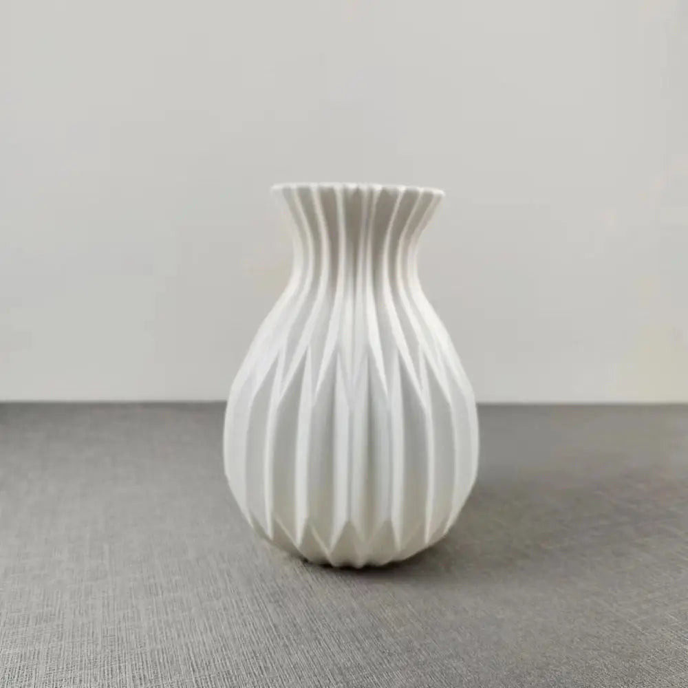 Modern White Plastic Vase – Nordic Decor for Home and Events