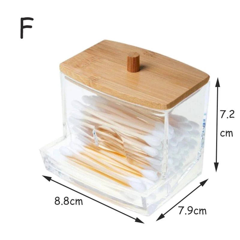 Clear Plastic Organizer Box with Bamboo Lid – For Bathroom and Vanity