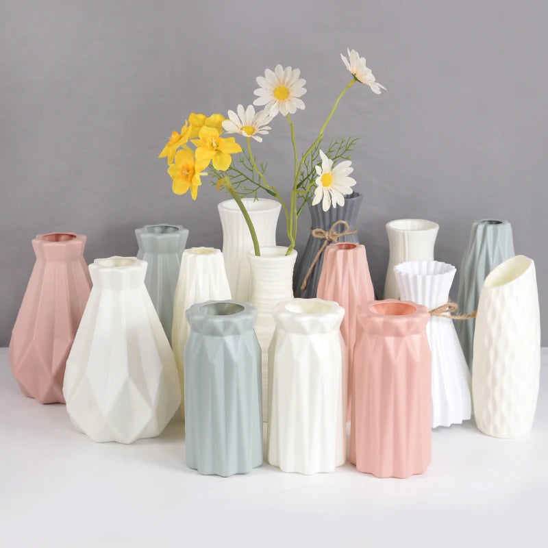 Plastic Vase with Ceramic Imitation – Nordic and Modern Style