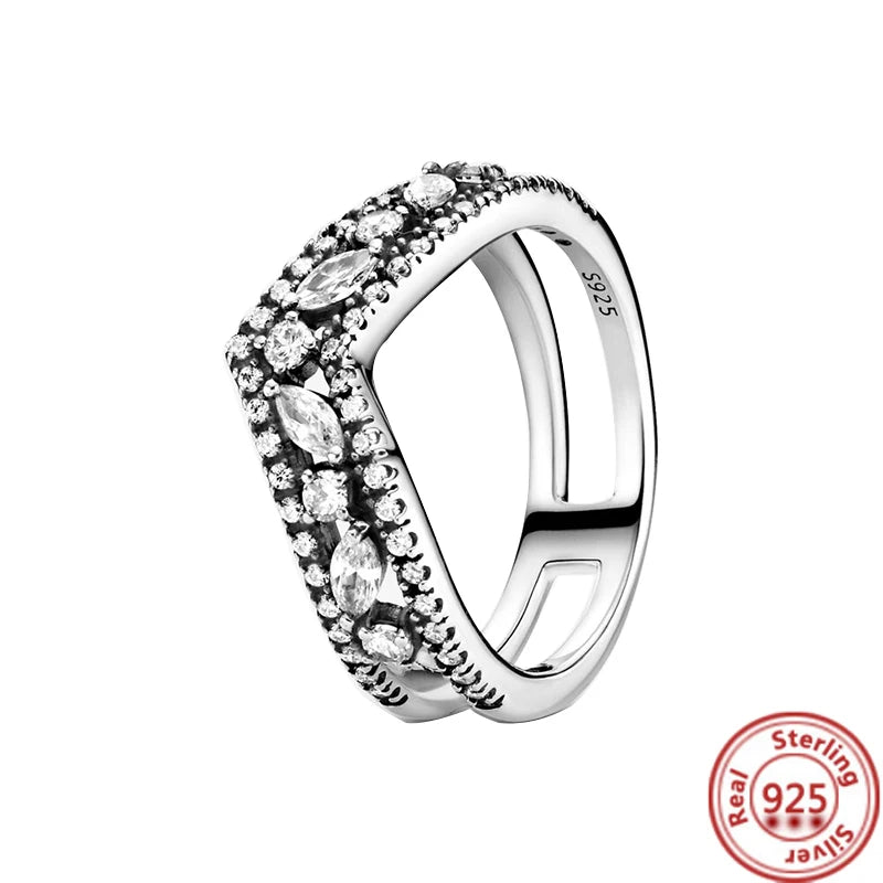 Anillos de Plata 925 – Tiara de Princesa con Zirconia Cúbica TAMAÑO 8