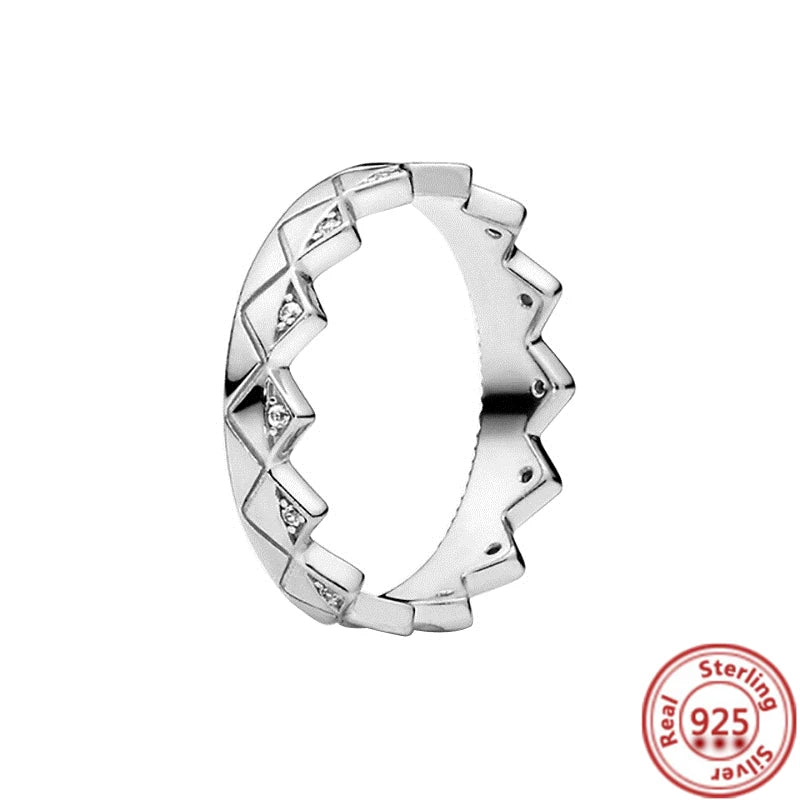Anillos de Plata 925 – Tiara de Princesa con Zirconia Cúbica TAMAÑO 8