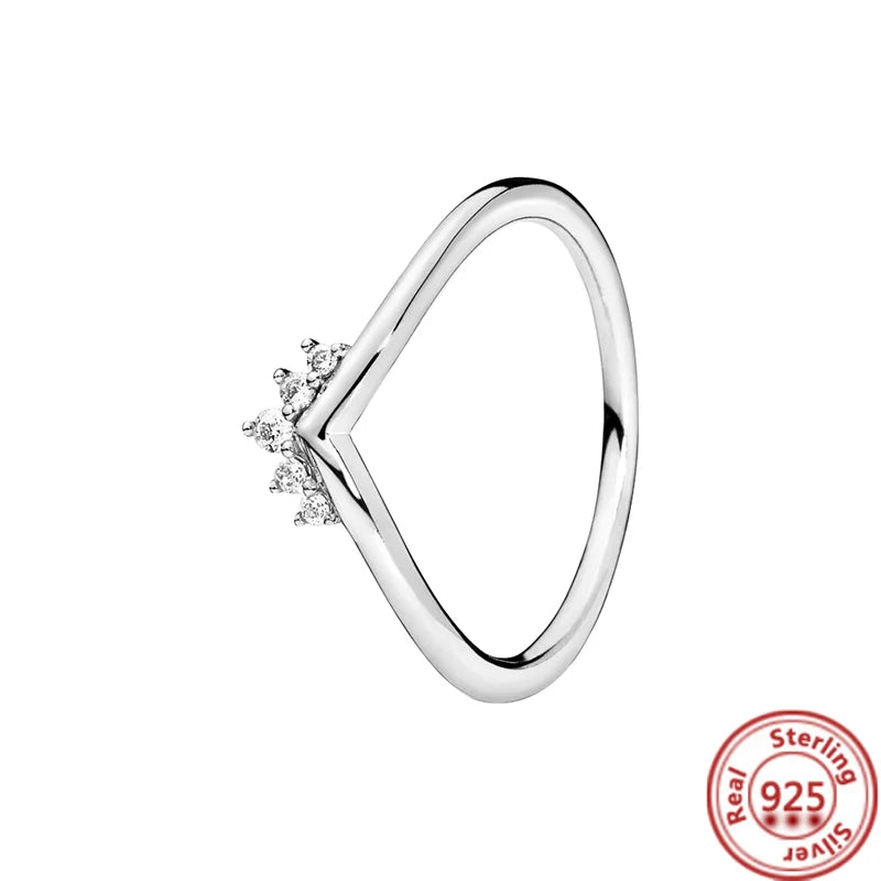 Anillos de Plata 925 – Tiara de Princesa con Zirconia Cúbica TAMAÑO 8