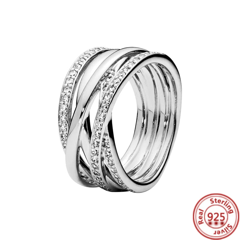 Anillos de Plata 925 – Tiara de Princesa con Zirconia Cúbica TAMAÑO 8