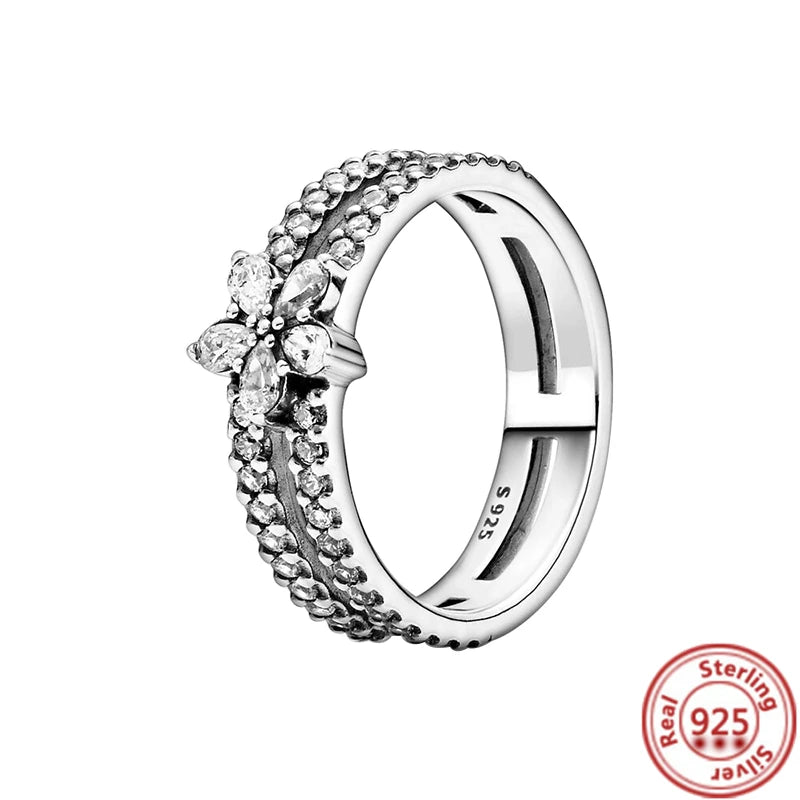 Anillos de Plata 925 – Tiara de Princesa con Zirconia Cúbica TAMAÑO 8