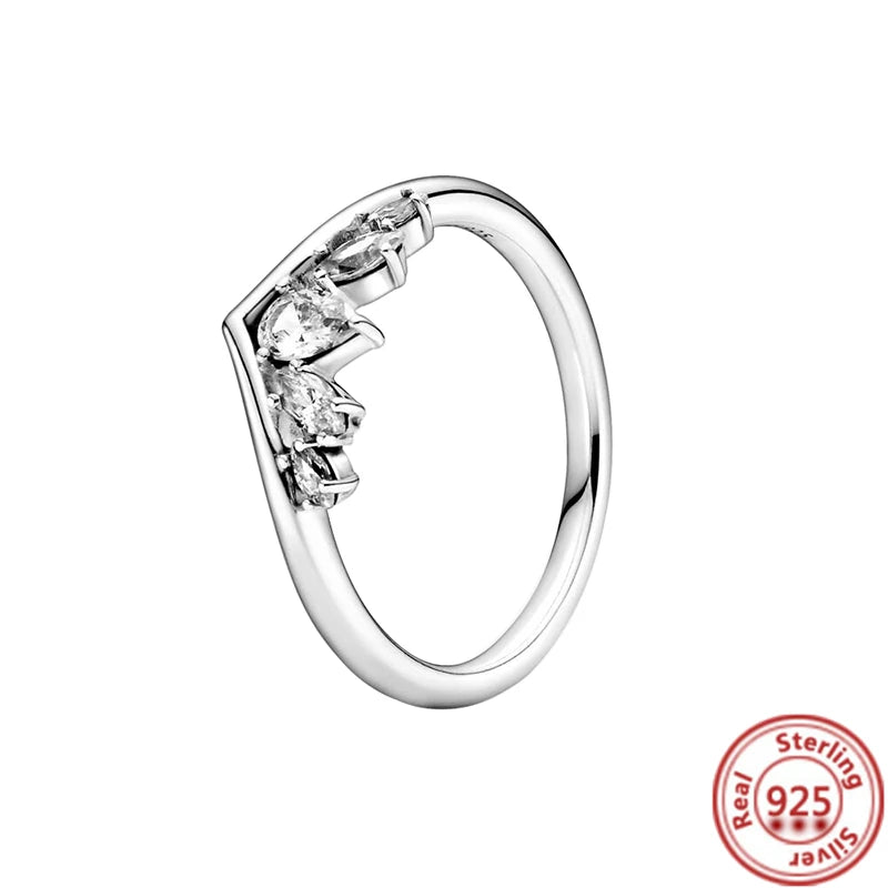 Anillos de Plata 925 – Tiara de Princesa con Zirconia Cúbica TAMAÑO 8