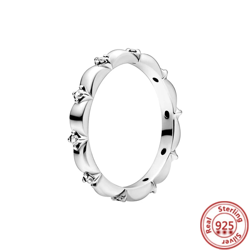 Anillos de Plata 925 – Tiara de Princesa con Zirconia Cúbica TAMAÑO 8