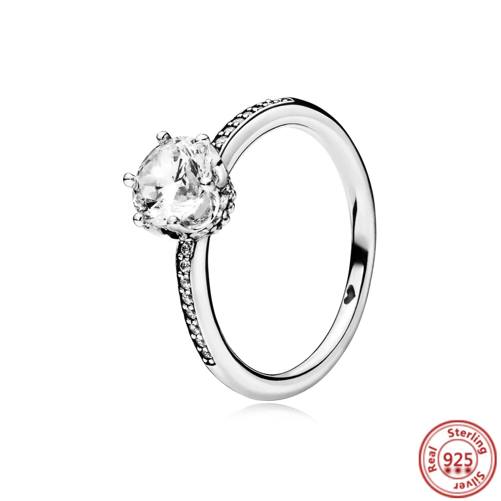 Anillos de Plata 925 – Tiara de Princesa con Zirconia Cúbica TAMAÑO 7