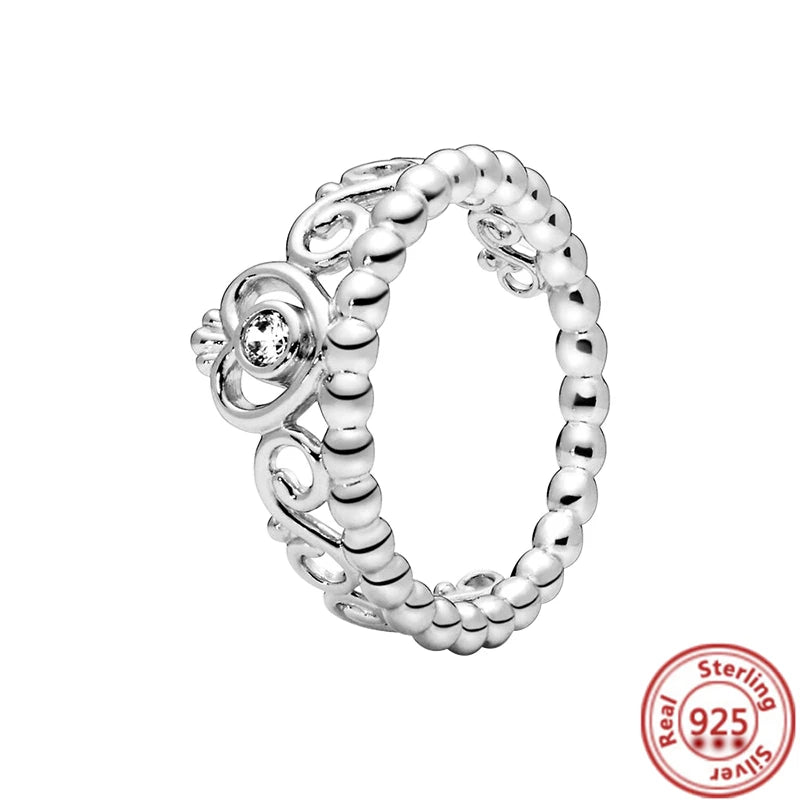 Anillos de Plata 925 – Tiara de Princesa con Zirconia Cúbica TAMAÑO 8