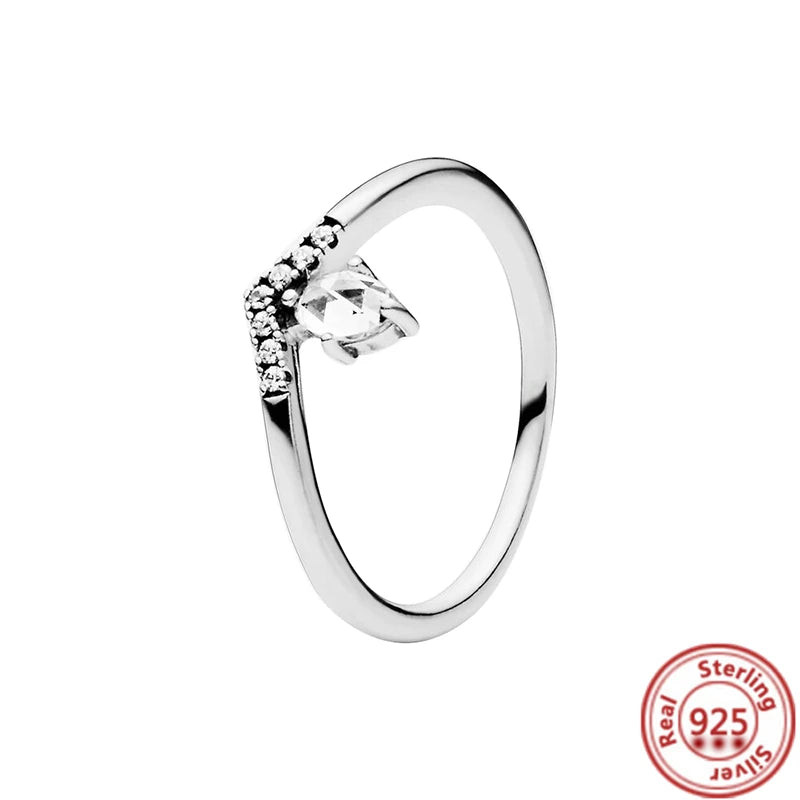 Anillos de Plata 925 – Tiara de Princesa con Zirconia Cúbica TAMAÑO 8