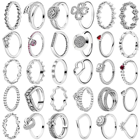 Anillos de Plata 925 – Tiara de Princesa con Zirconia Cúbica TAMAÑO 7