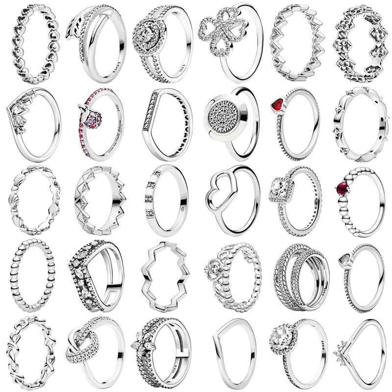 Anillos de Plata 925 – Tiara de Princesa con Zirconia Cúbica TAMAÑO 8