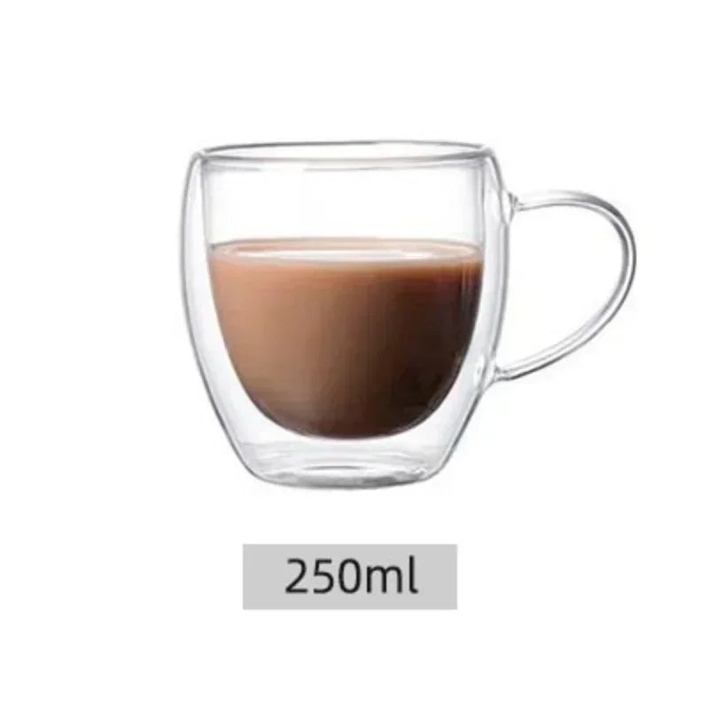 Double Wall Insulated Glass Tumbler - 5 Sizes Available - Ideal for Coffee, Tea, Beer, Milk, Whiskey &amp; More