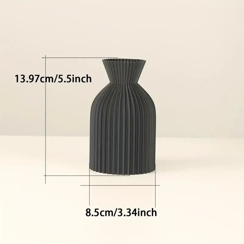 Elegant Black Plastic Vase – Boho Chic Decor for Home and Office