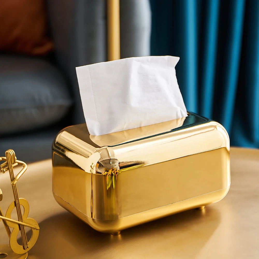 Luxury Gold Tissue Box – Modern Home &amp; Office Decor