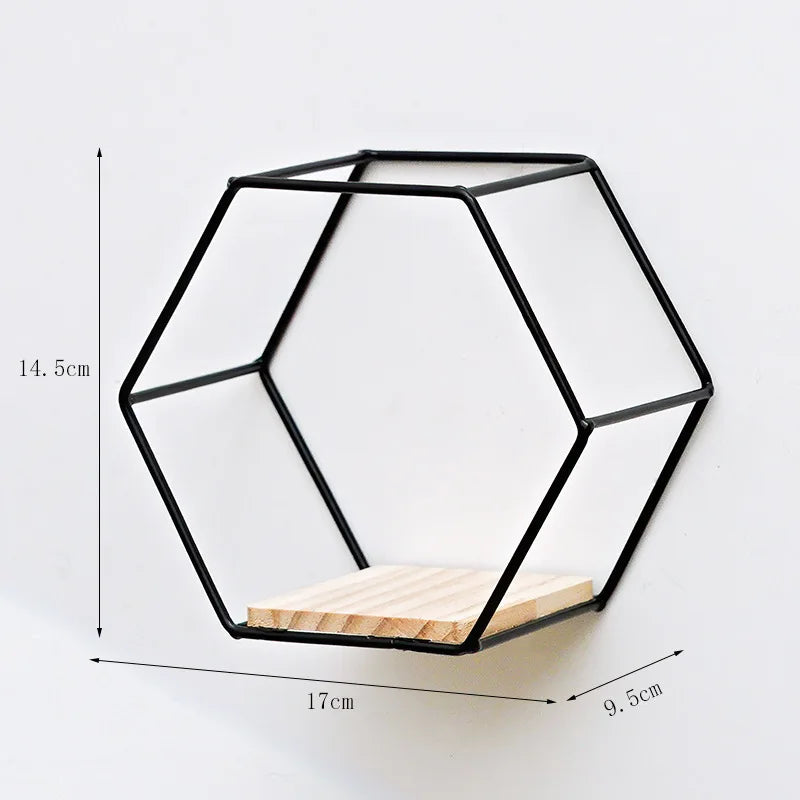 Hexagon Floating Wall Shelf – Elegant Decor and Storage