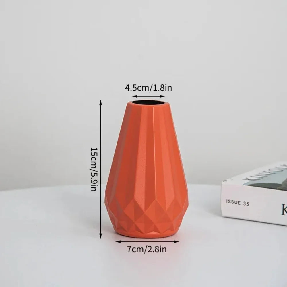 Plastic Vase with Diamond Design – Nordic and Modern Style