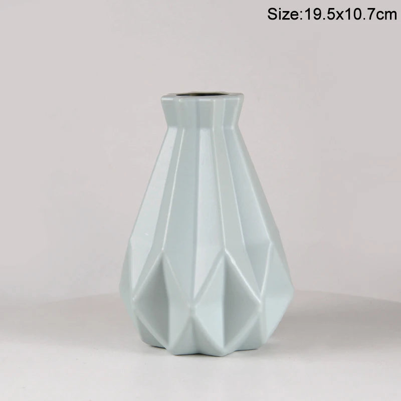 Plastic Vase with Ceramic Imitation – Nordic and Modern Style