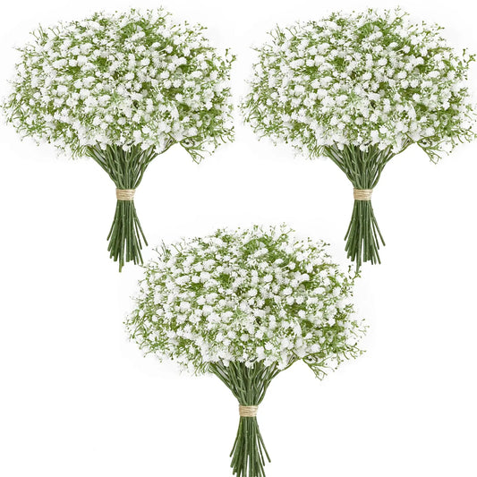 Set of 10/15PCS Artificial Gypsophila Flowers – Home and Wedding Decoration