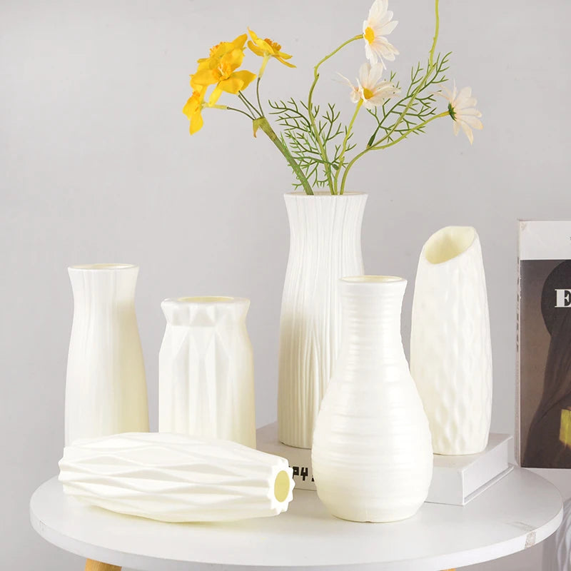 Plastic Vase with Ceramic Imitation – Nordic and Modern Style
