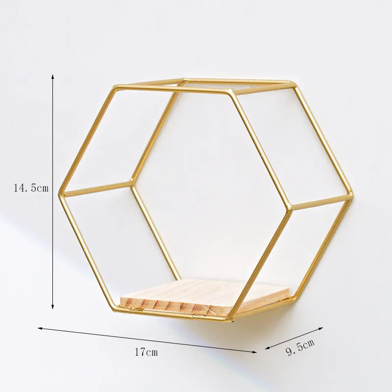 Hexagon Floating Wall Shelf – Elegant Decor and Storage
