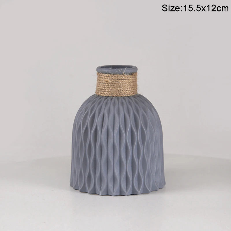 Plastic Vase with Ceramic Imitation – Nordic and Modern Style