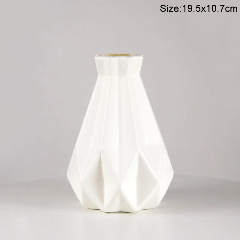 Plastic Vase with Ceramic Imitation – Nordic and Modern Style