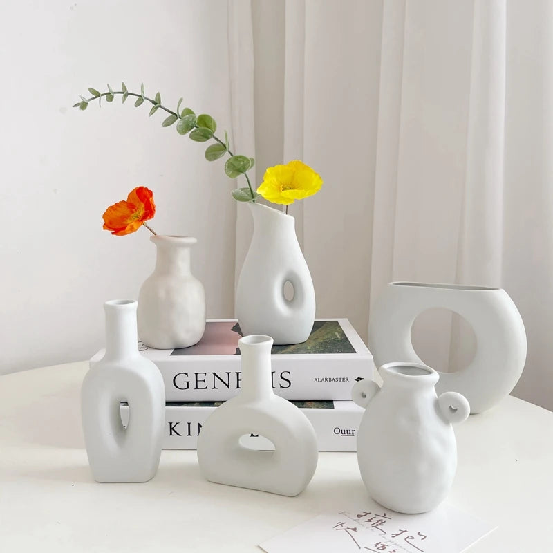 Nordic Style Ceramic Vase – Minimalist Home Decor