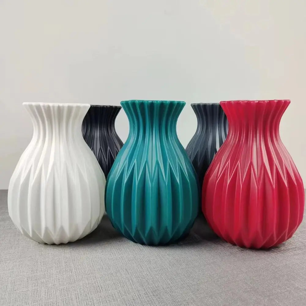 Modern White Plastic Vase – Nordic Decor for Home and Events