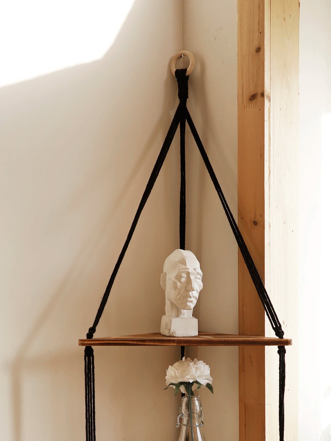 Triangle Floating Wooden Shelf – Boho and Modern Decor