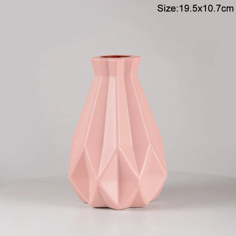 Plastic Vase with Ceramic Imitation – Nordic and Modern Style