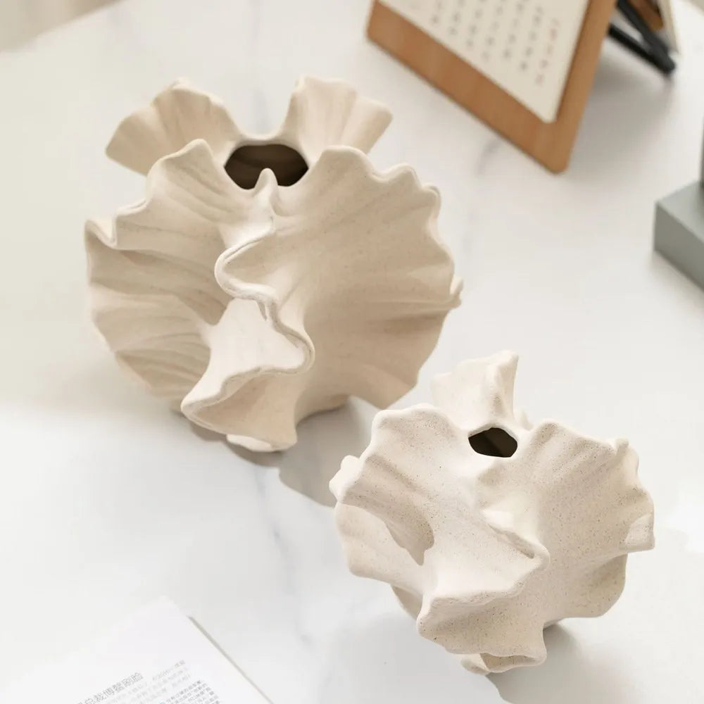Coral Style Ceramic Vase – Modern and Nordic Decoration