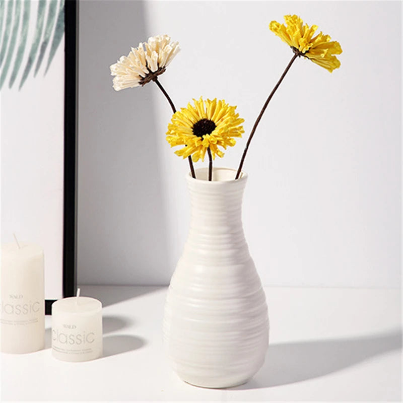 Plastic Vase with Ceramic Imitation – Nordic and Modern Style