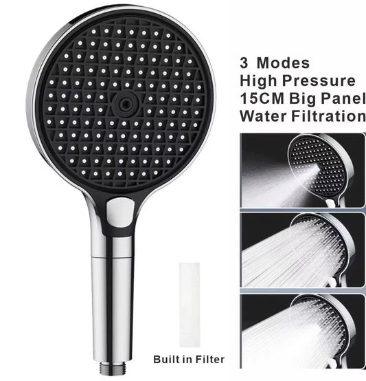 High Pressure Shower with Filter – 3 Spray Modes and High Water Flow
