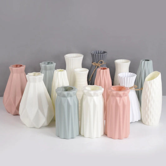 Plastic Vase with Ceramic Imitation – Nordic and Modern Style