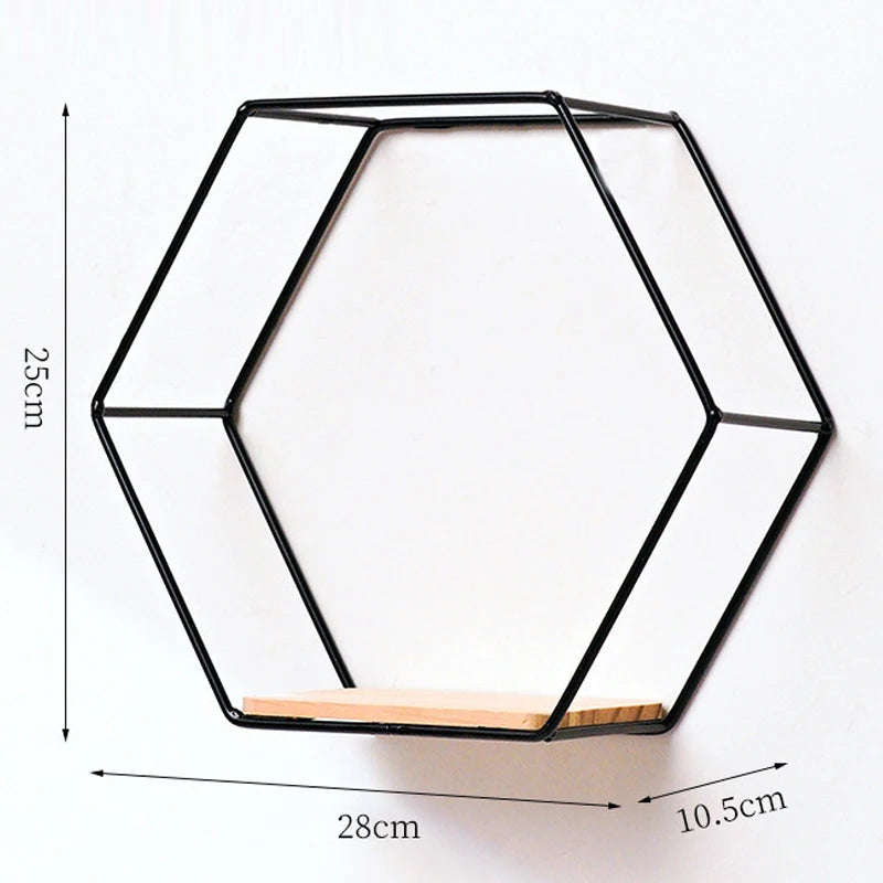 Hexagon Floating Wall Shelf – Elegant Decor and Storage