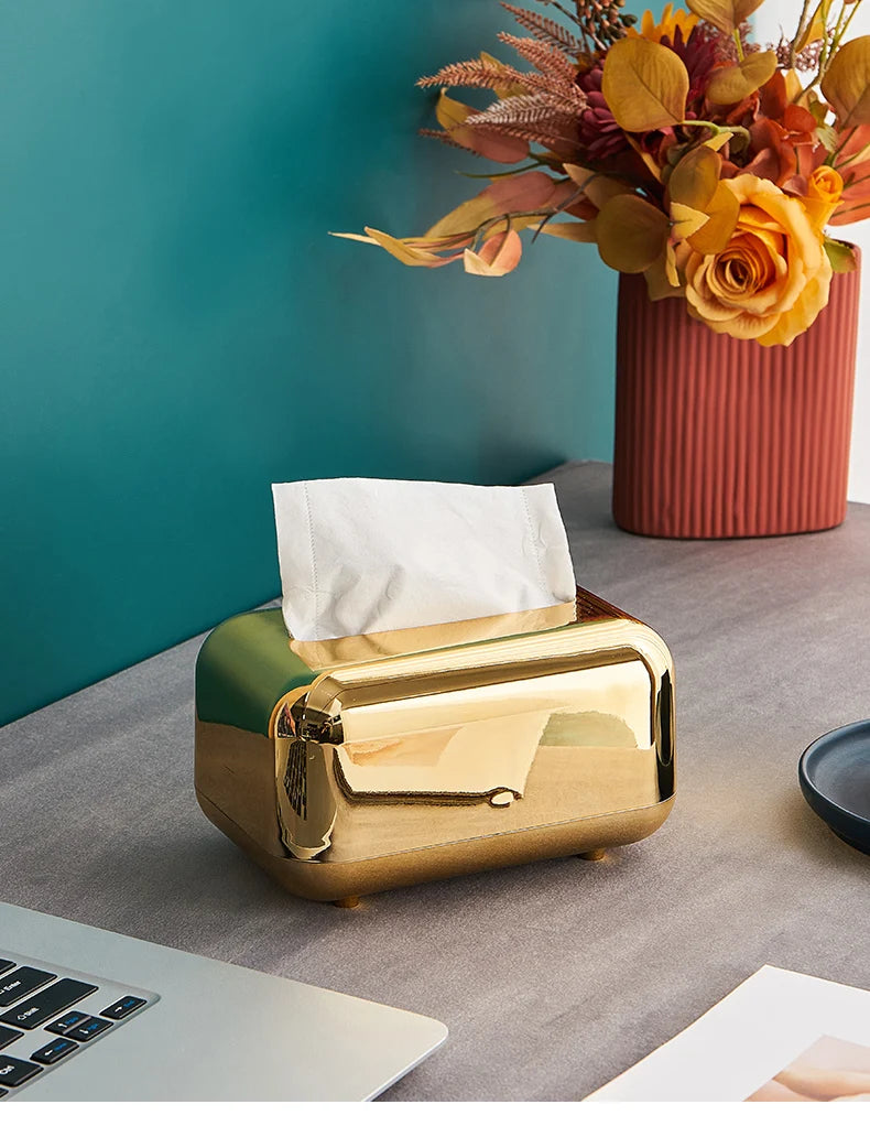 Luxury Gold Tissue Box – Modern Home &amp; Office Decor