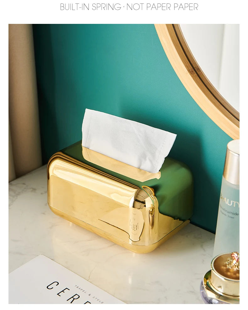 Luxury Gold Tissue Box – Modern Home &amp; Office Decor
