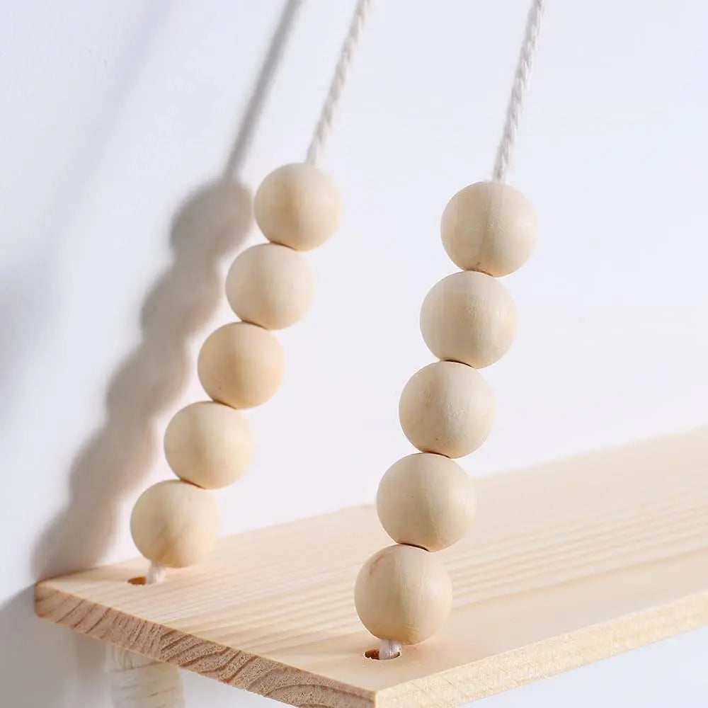 Macramé Wooden Wall Shelf – Boho and Functional Decor