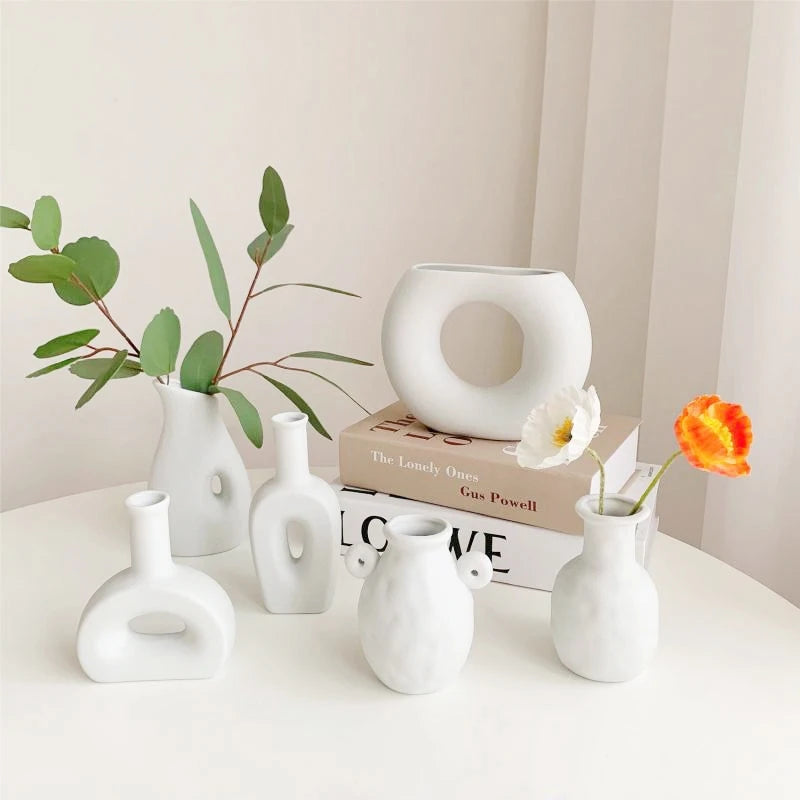 Nordic Style Ceramic Vase – Minimalist Home Decor