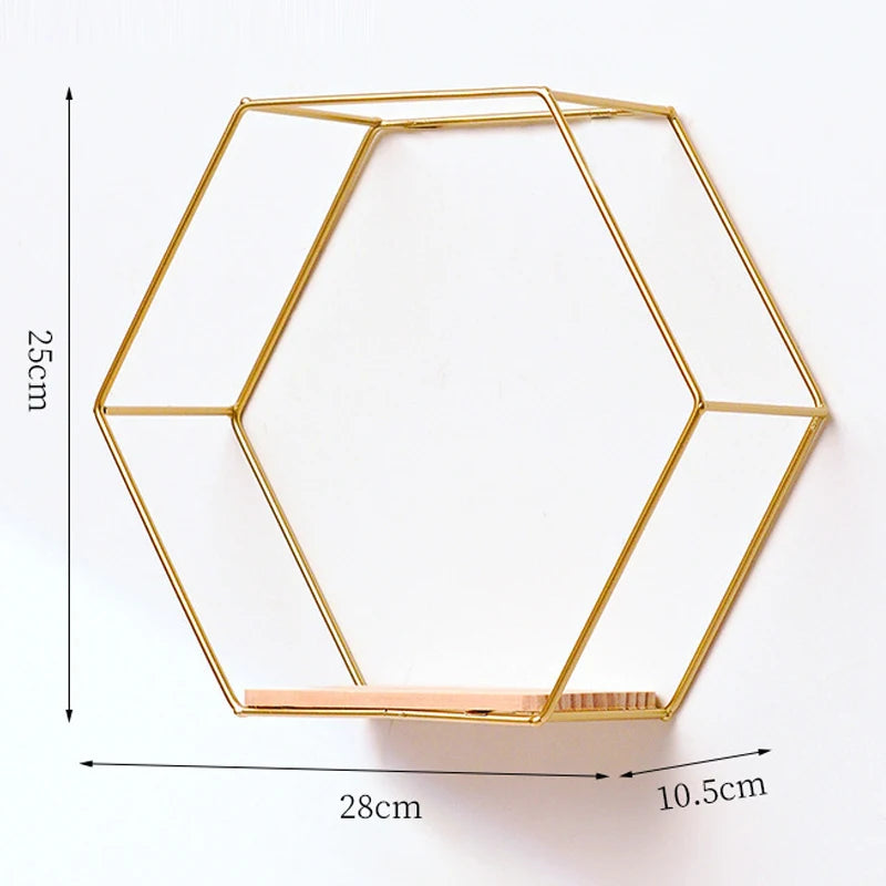 Hexagon Floating Wall Shelf – Elegant Decor and Storage