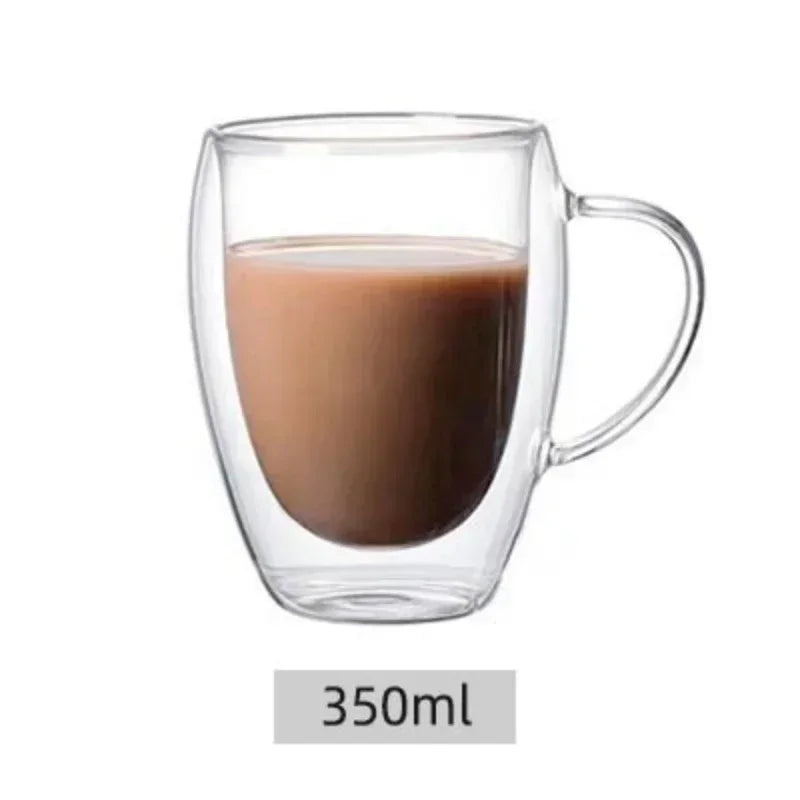 Double Wall Insulated Glass Tumbler - 5 Sizes Available - Ideal for Coffee, Tea, Beer, Milk, Whiskey &amp; More