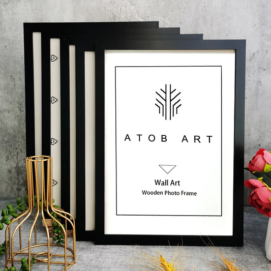 Set of 5 Wooden Frames – Decoration for Photos and Certificates